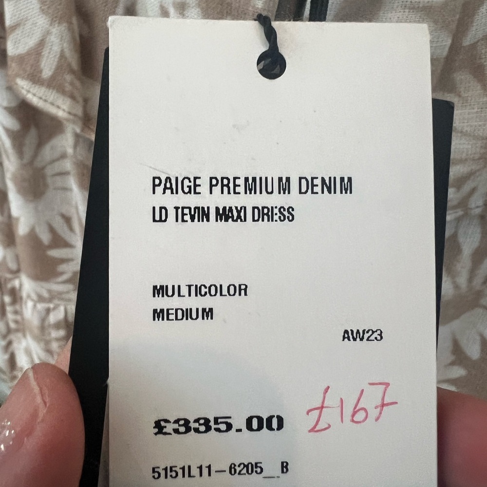 NWT Paige Tevin Boho Floral Maxi Dress Parchment m - Picture 4 of 8